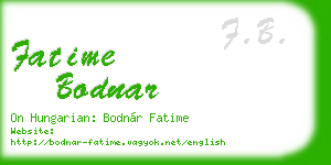 fatime bodnar business card