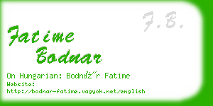 fatime bodnar business card